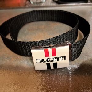 Ducati Black Belt with Logo Buckle